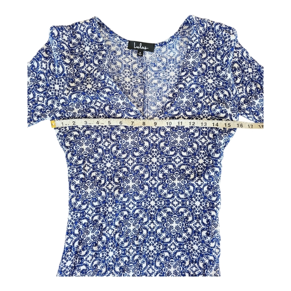 Lulu's Mandala Daydream Blue Print Maxi Dress Small - Picture 8 of 9